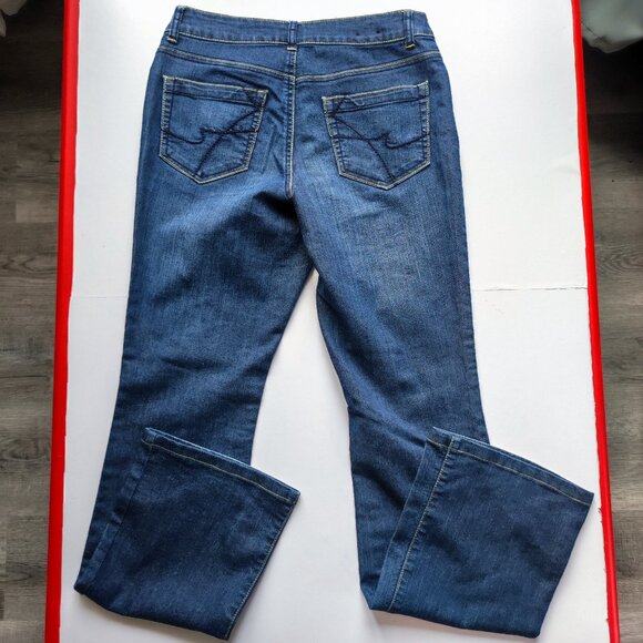 Kenneth Cole boot cut jeans women's size 26 ink blue mid-rise - Picture 3 of 16